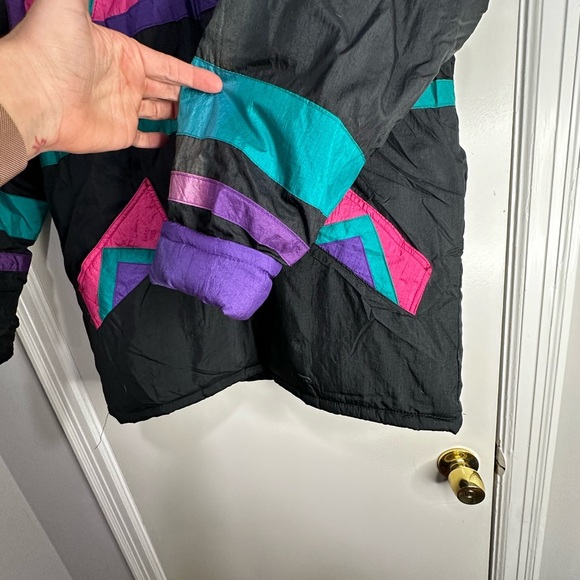 VTG 80’s Huband for Her Puffer Jacket. Geometric pattern Pink, Purple, Teal. Sm - Picture 11 of 15
